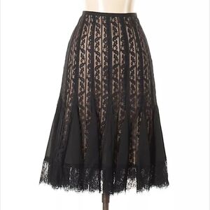 Ann Taylor LOFT Black Lace Overlay Skirt